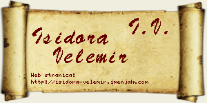 Isidora Velemir vizit kartica